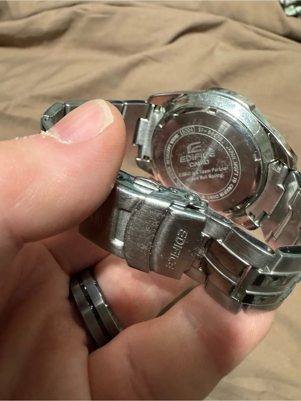 Casio Edifice Men's Black Stainless Steel Chronograph Watch Red Bull Racing
